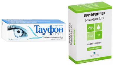 Глазные капли Тауфон и Ирифрин