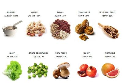 содержание фоливой кислоты в продуктах